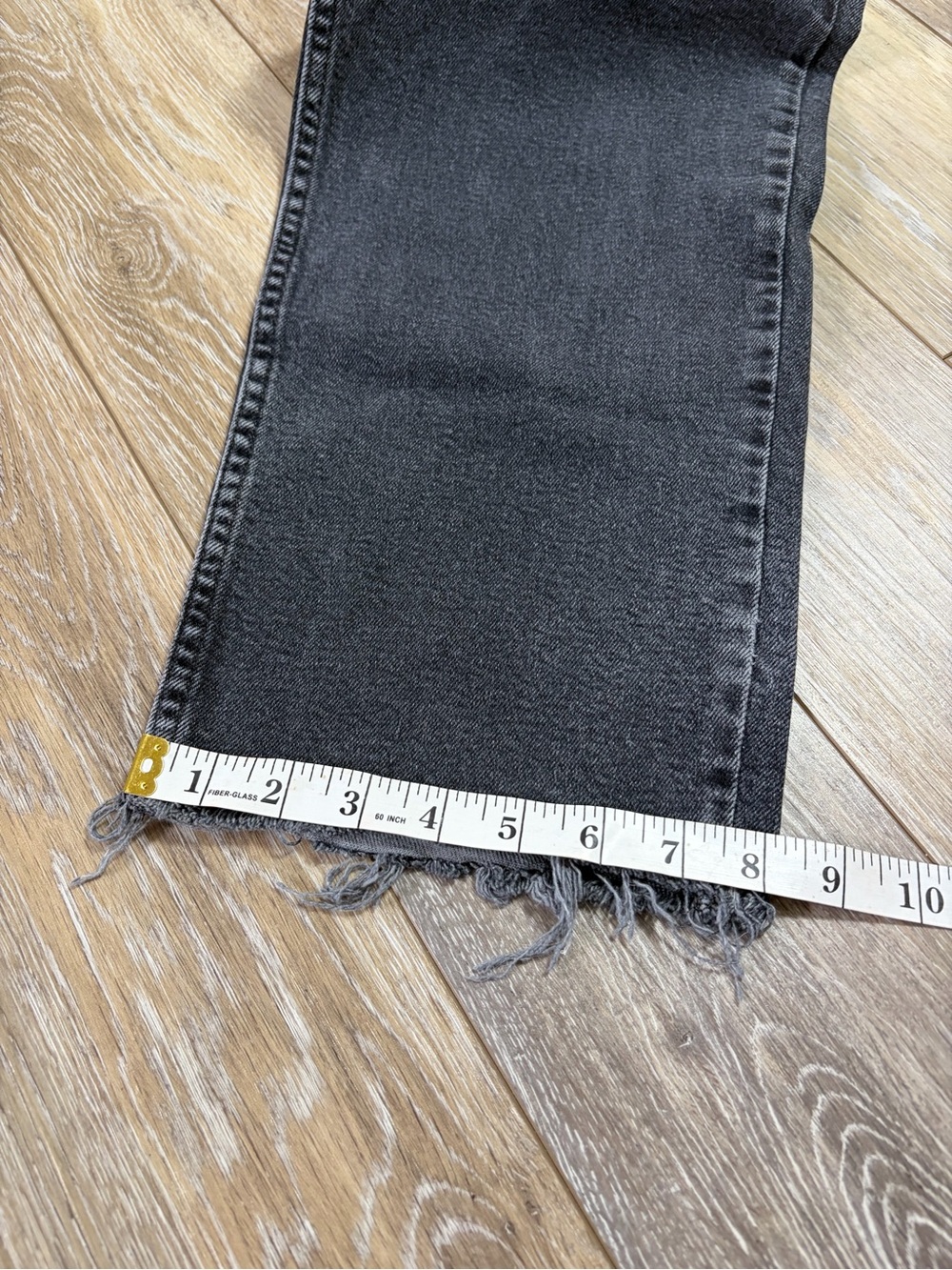 Hollister Black Straight-Leg Raw Hem Jeans - Picture 7 of 10